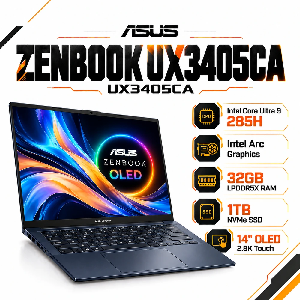 لپ تاپ ایسوس UX3405CA Ultra 9 285H OLED Touch
