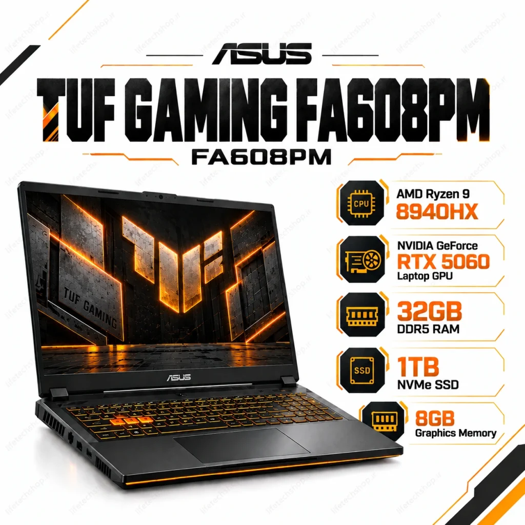 لپ تاپ ایسوس FA608PM Ryzen 9 8940HX RTX 5060