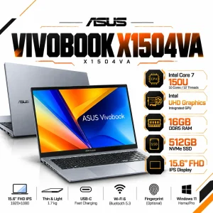 لپ تاپ ایسوس Vivobook X1504VA Core 7 150U Intel UHD