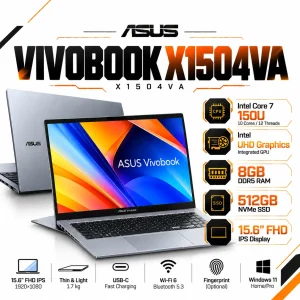 لپ تاپ ایسوس Vivobook X1504VA Core 7 150U Intel UHD رم 8GB